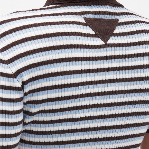 NWT NA-KD x Claire Rose Striped Polo T-Shirt - Picture 5 of 12